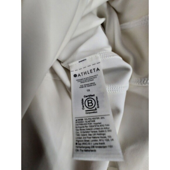 Athleta Women's Tennis/Athletic Dress White Short, Size XL Pullover Zip Closure - Picture 5 of 6